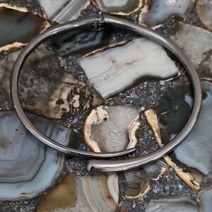 Anthropologie Chunky Molten Necklace Gunmetal